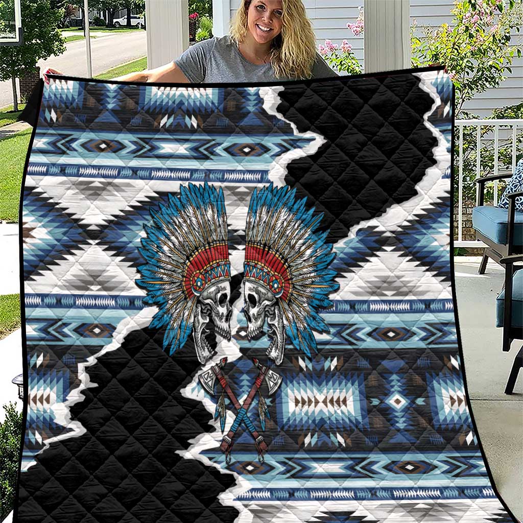 Native American Chief Skull With Axe Quilt - Wonder Print Shop