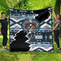 Native American Chief Skull With Axe Quilt - Wonder Print Shop