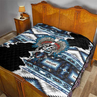 Native American Chief Skull With Axe Quilt - Wonder Print Shop