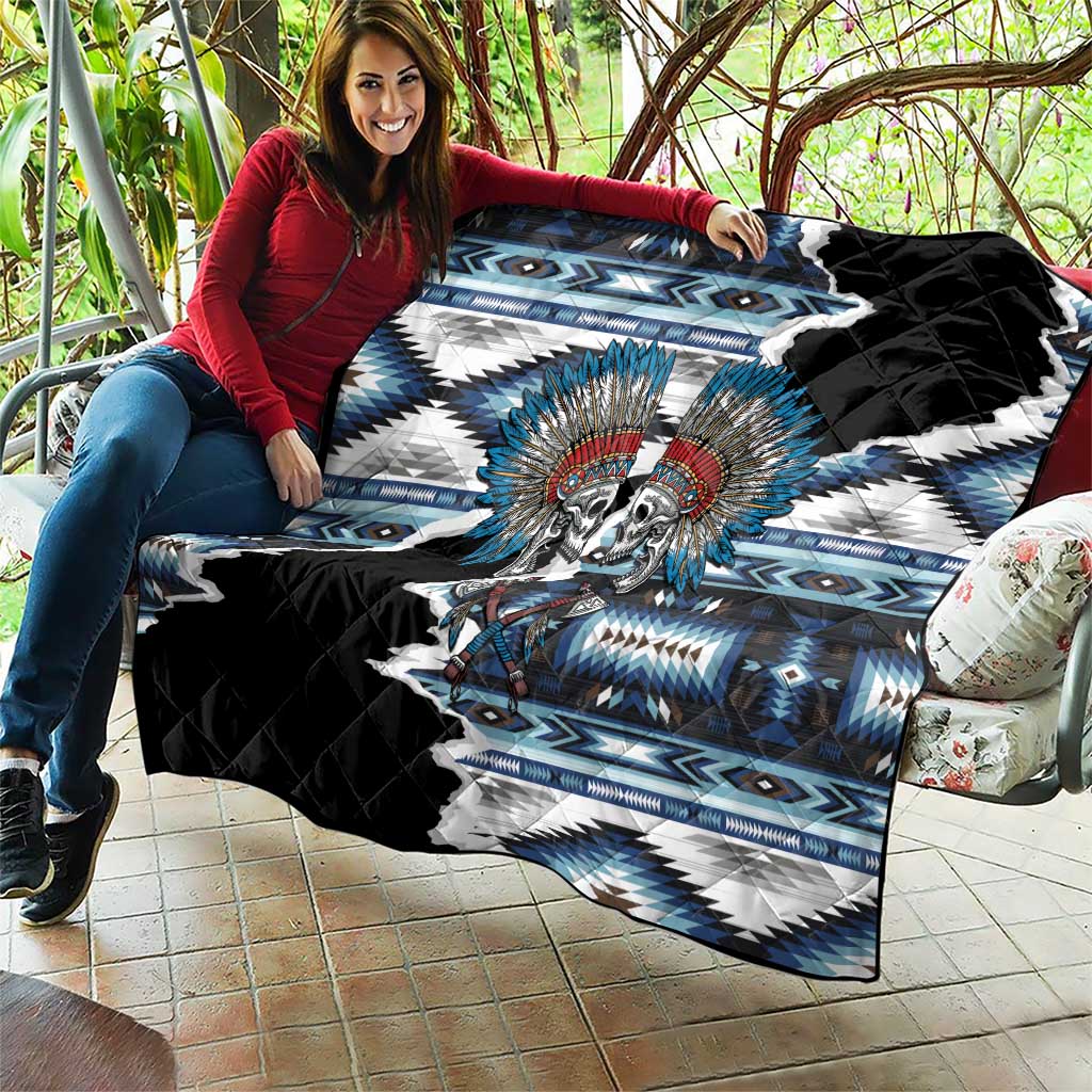 Native American Chief Skull With Axe Quilt - Wonder Print Shop
