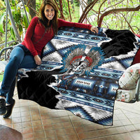 Native American Chief Skull With Axe Quilt - Wonder Print Shop