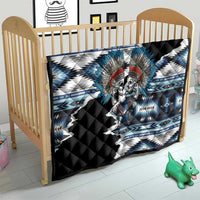 Native American Chief Skull With Axe Quilt - Wonder Print Shop