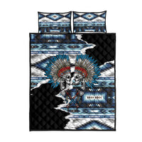 Native American Chief Skull With Axe Quilt Bed Set - Wonder Print Shop