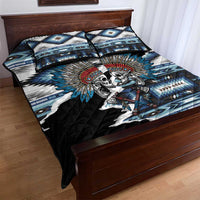 Native American Chief Skull With Axe Quilt Bed Set - Wonder Print Shop