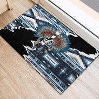 Native American Chief Skull With Axe Rubber Doormat - Wonder Print Shop