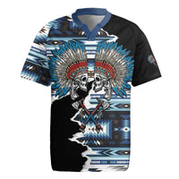 Native American Chief Skull With Axe Rugby Jersey - Wonder Print Shop