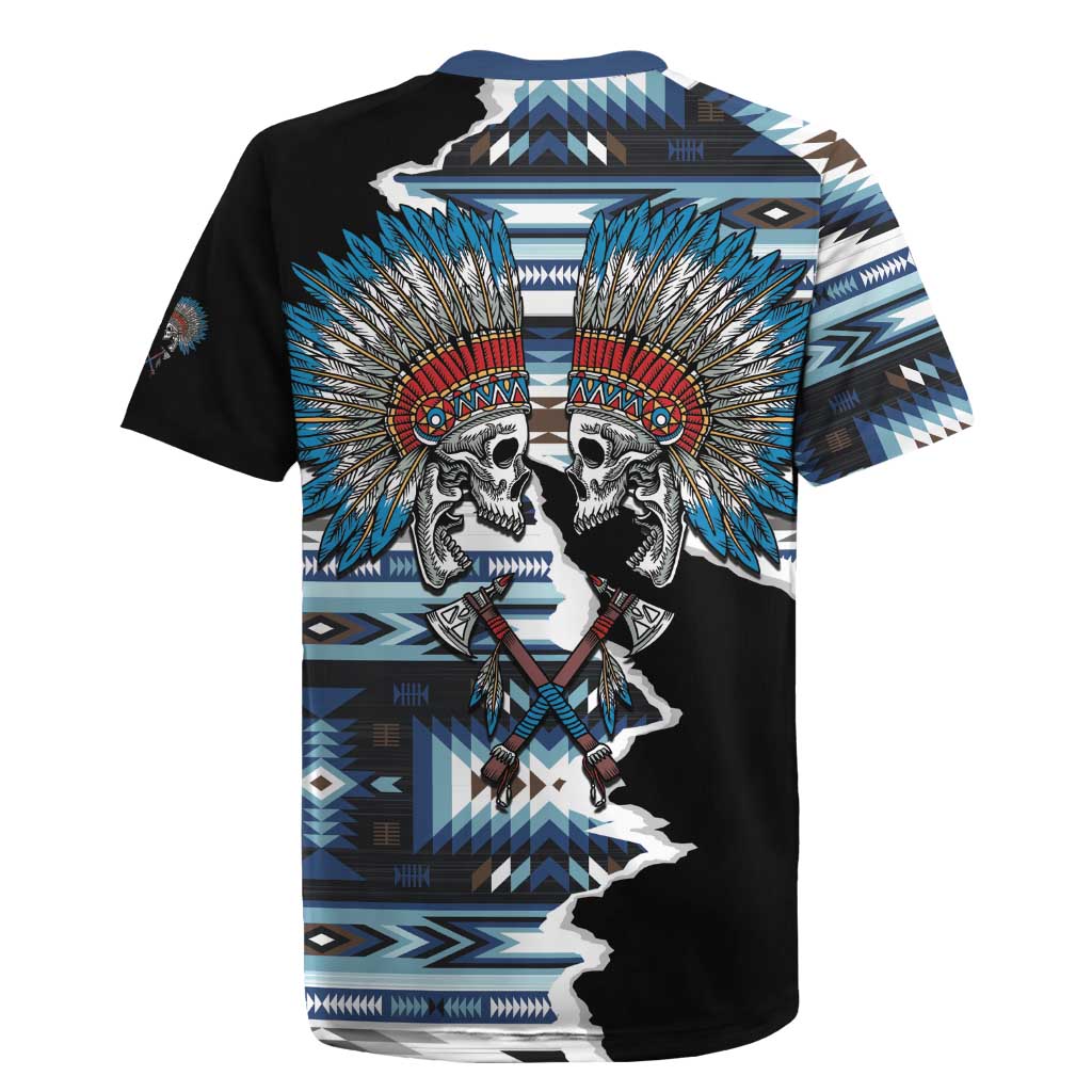 Native American Chief Skull With Axe Rugby Jersey - Wonder Print Shop