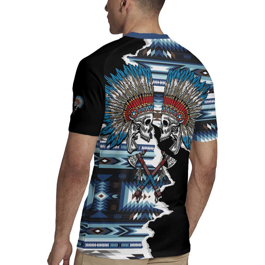 Native American Chief Skull With Axe Rugby Jersey - Wonder Print Shop