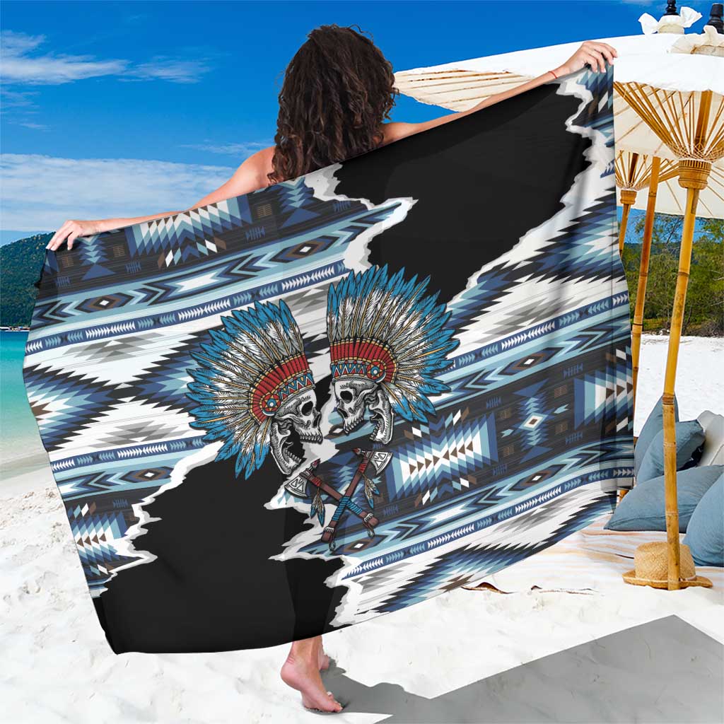 Native American Chief Skull With Axe Sarong - Wonder Print Shop