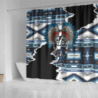 Native American Chief Skull With Axe Shower Curtain - Wonder Print Shop