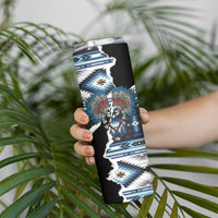 Native American Chief Skull With Axe Skinny Tumbler - Wonder Print Shop