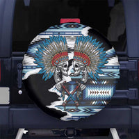 Native American Chief Skull With Axe Spare Tire Cover - Wonder Print Shop
