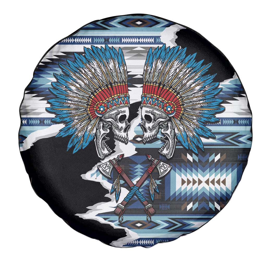 Native American Chief Skull With Axe Spare Tire Cover - Wonder Print Shop