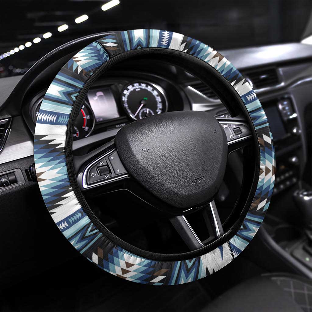 Native American Chief Skull With Axe Steering Wheel Cover - Wonder Print Shop