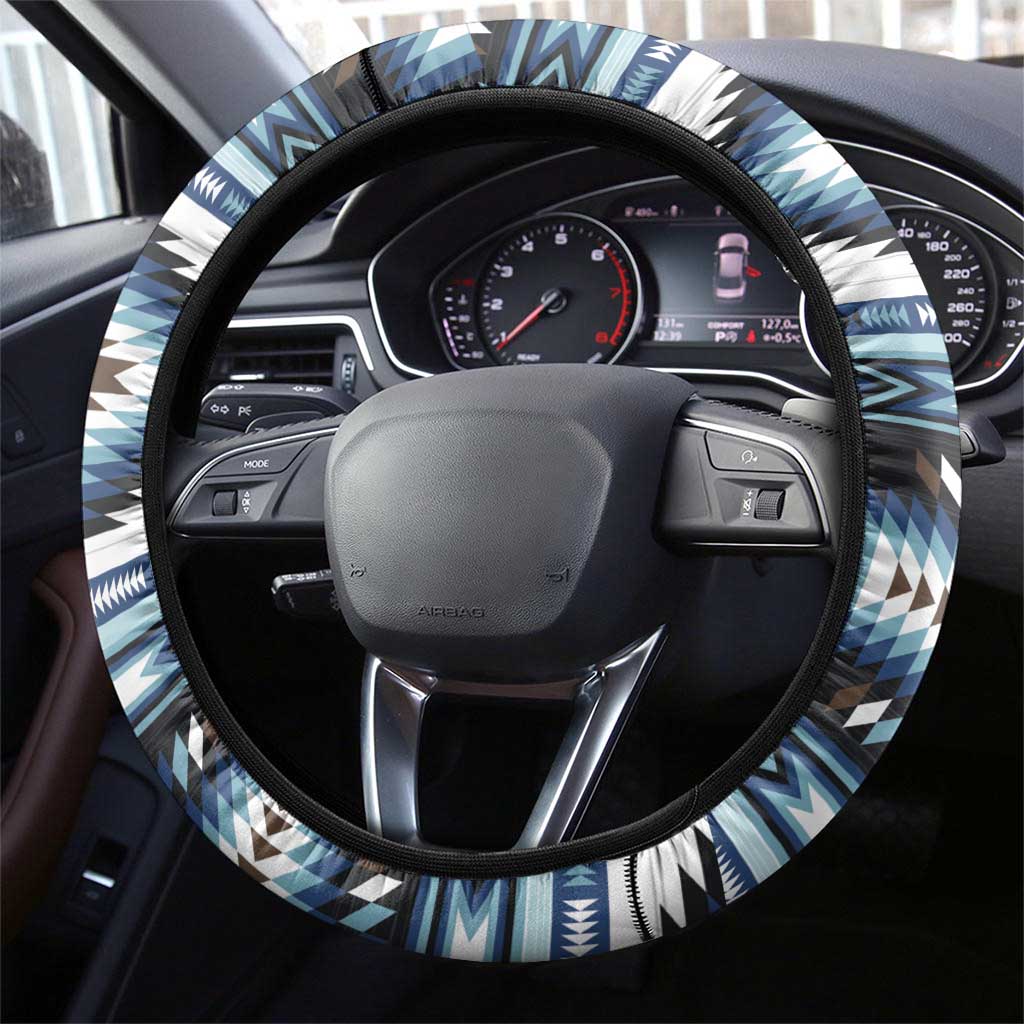 Native American Chief Skull With Axe Steering Wheel Cover - Wonder Print Shop
