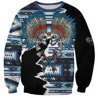Native American Chief Skull With Axe Sweatshirt - Wonder Print Shop