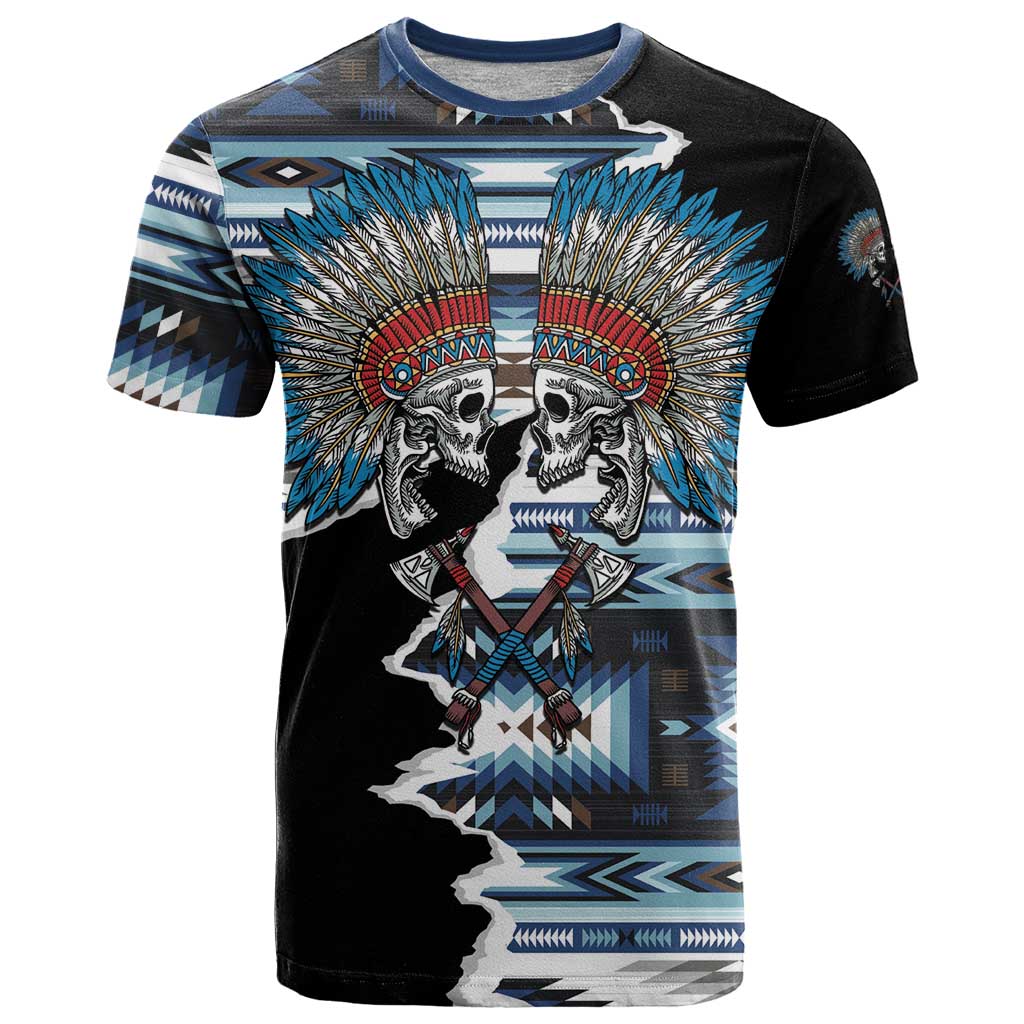 Native American Chief Skull With Axe T Shirt - Wonder Print Shop