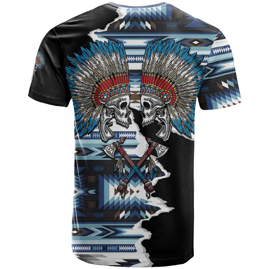 Native American Chief Skull With Axe T Shirt - Wonder Print Shop