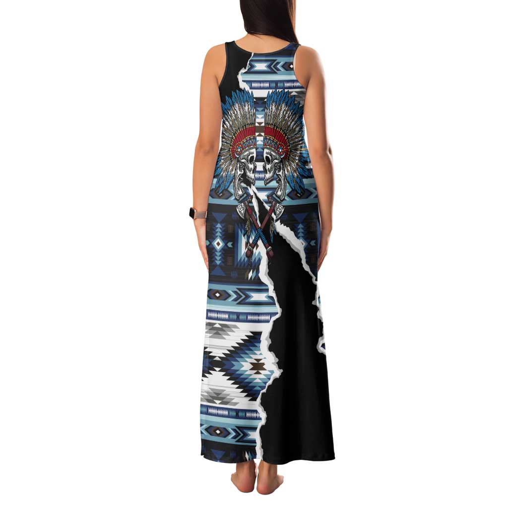 Native American Chief Skull With Axe Tank Maxi Dress - Wonder Print Shop