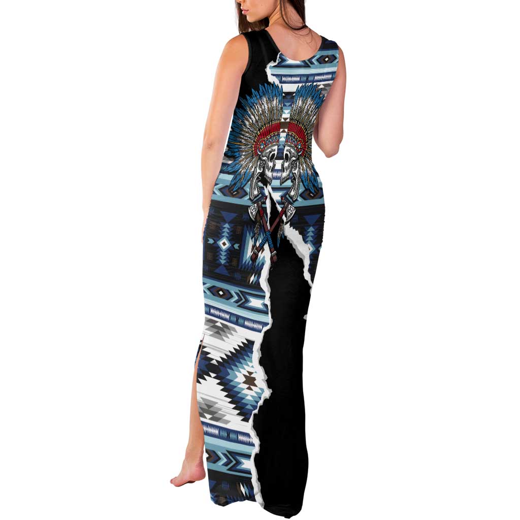 Native American Chief Skull With Axe Tank Maxi Dress - Wonder Print Shop