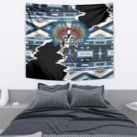 Native American Chief Skull With Axe Tapestry - Wonder Print Shop