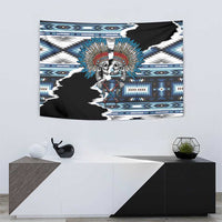 Native American Chief Skull With Axe Tapestry - Wonder Print Shop