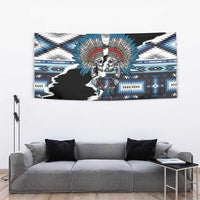 Native American Chief Skull With Axe Tapestry - Wonder Print Shop