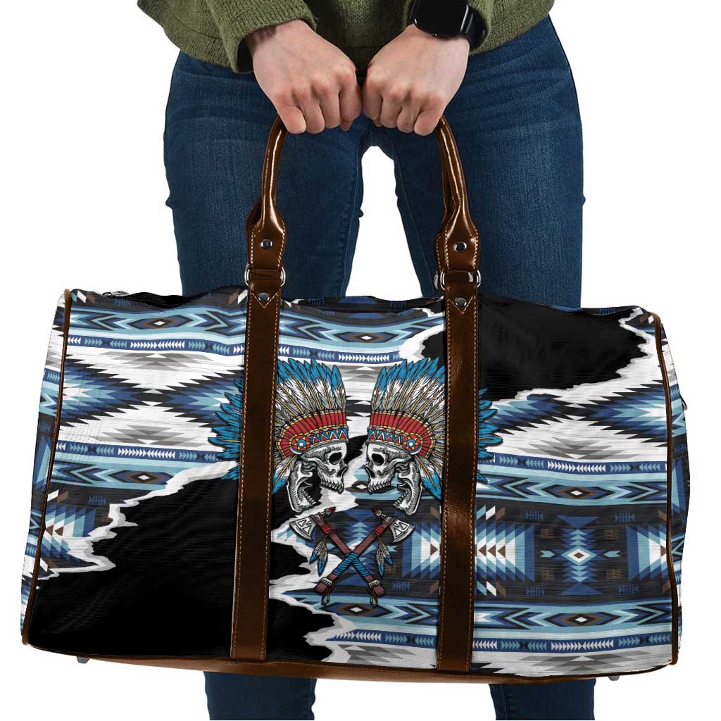 Native American Chief Skull With Axe Travel Bag - Wonder Print Shop