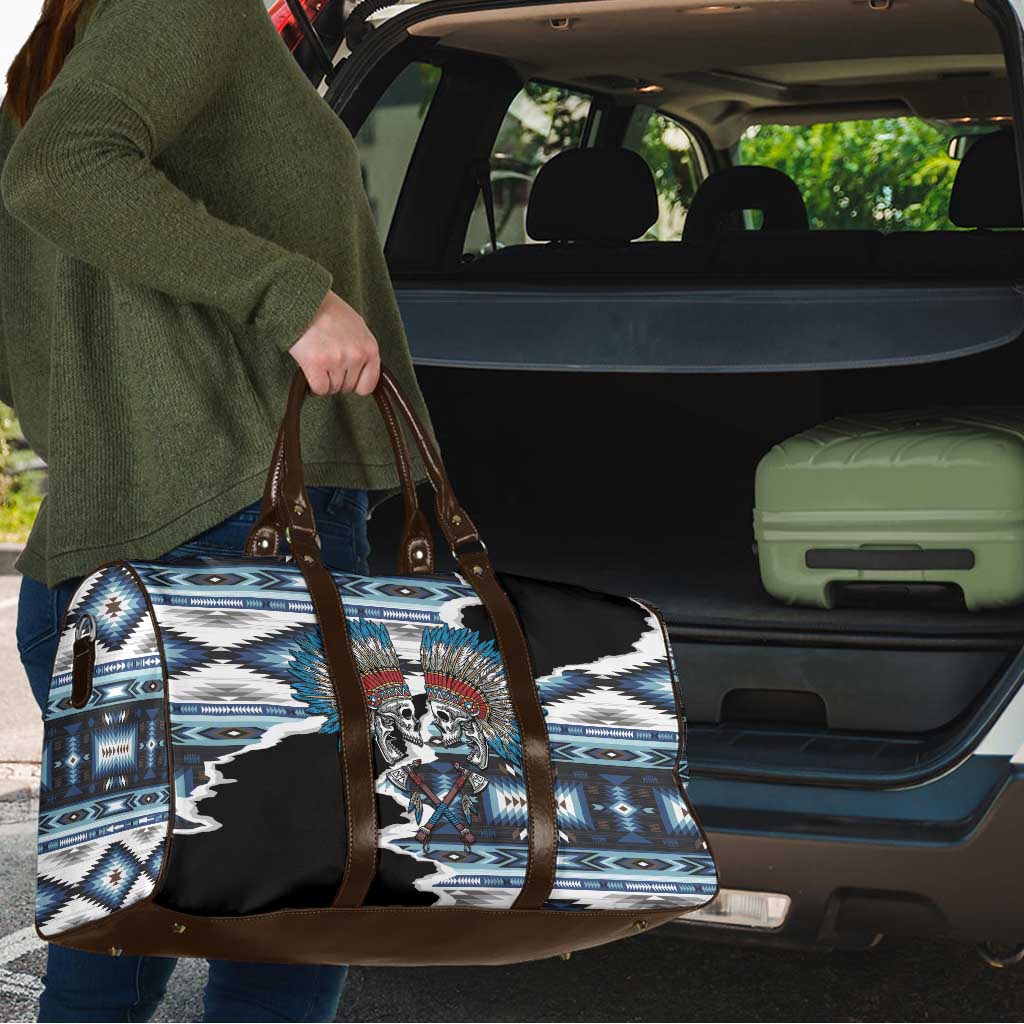 Native American Chief Skull With Axe Travel Bag - Wonder Print Shop