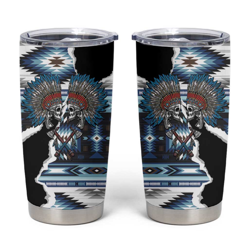 Native American Chief Skull With Axe Tumbler Cup - Wonder Print Shop