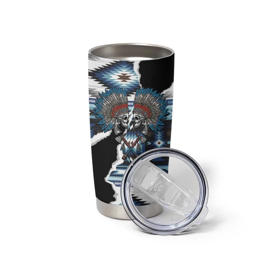 Native American Chief Skull With Axe Tumbler Cup - Wonder Print Shop
