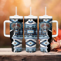 Native American Chief Skull With Axe Tumbler With Handle - Wonder Print Shop