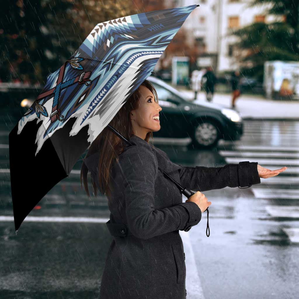 Native American Chief Skull With Axe Umbrella - Wonder Print Shop