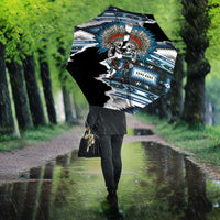 Native American Chief Skull With Axe Umbrella - Wonder Print Shop