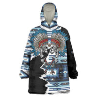 Native American Chief Skull With Axe Wearable Blanket Hoodie - Wonder Print Shop