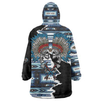 Native American Chief Skull With Axe Wearable Blanket Hoodie - Wonder Print Shop