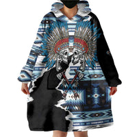Native American Chief Skull With Axe Wearable Blanket Hoodie - Wonder Print Shop