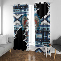 Native American Chief Skull With Axe Window Curtain - Wonder Print Shop