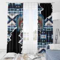 Native American Chief Skull With Axe Window Curtain - Wonder Print Shop