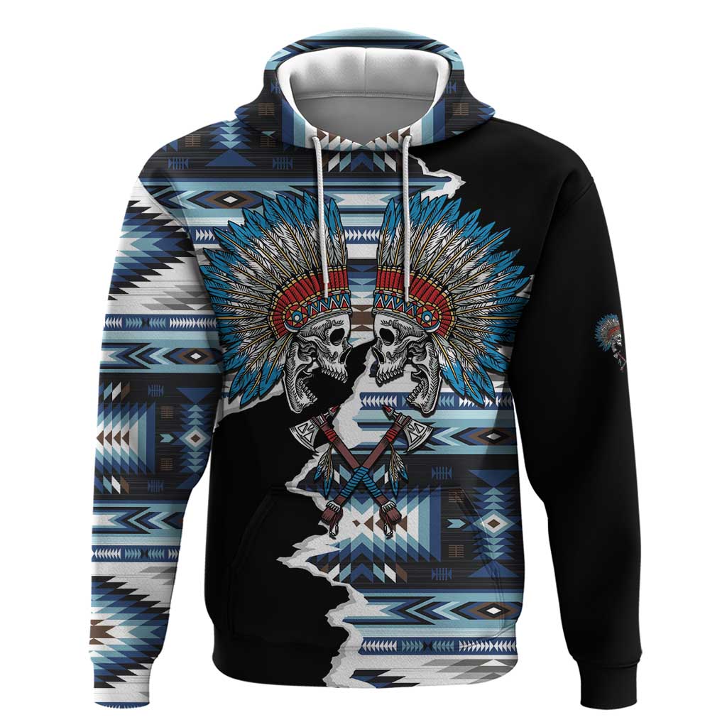 Native American Chief Skull With Axe Zip Hoodie - Wonder Print Shop