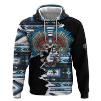 Native American Chief Skull With Axe Zip Hoodie - Wonder Print Shop