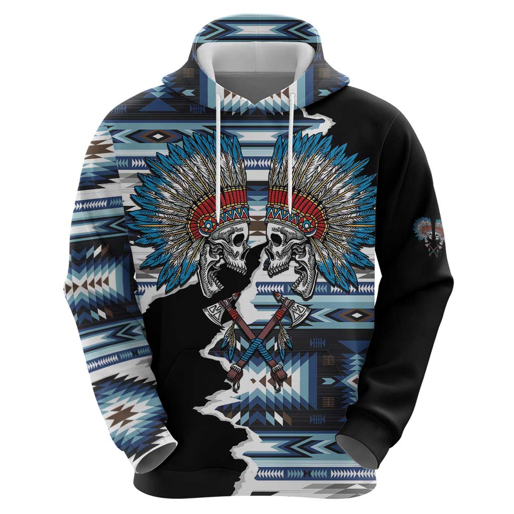 Native American Chief Skull With Axe Zip Hoodie - Wonder Print Shop