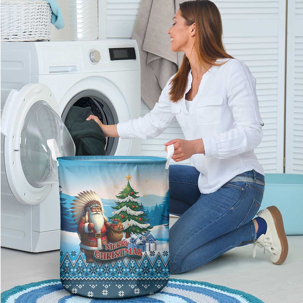 Native American Santa Claus Laundry Basket Merry Christmas - Wonder Print Shop