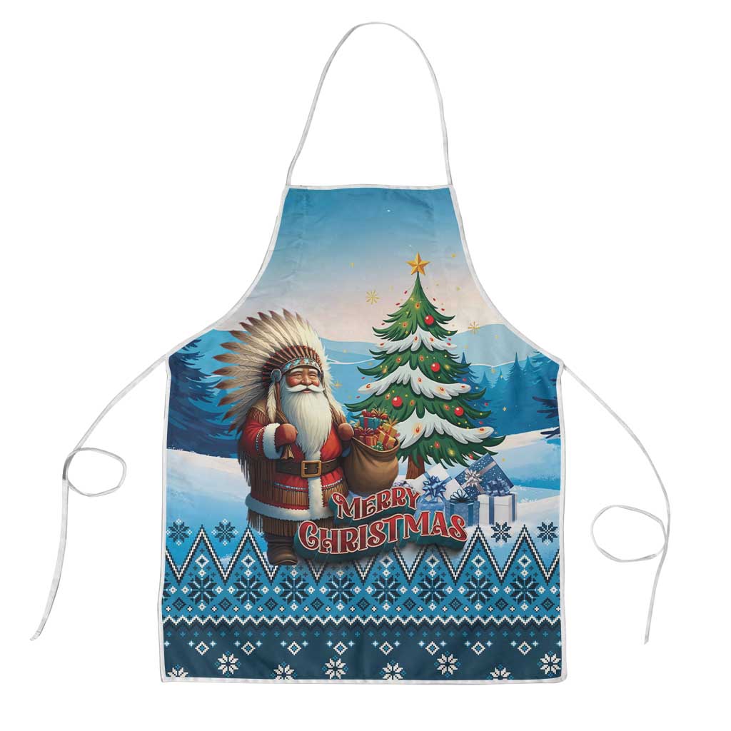 Native American Santa Claus Apron Merry Christmas - Wonder Print Shop