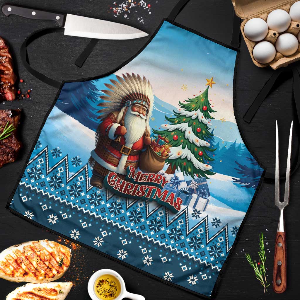 Native American Santa Claus Apron Merry Christmas - Wonder Print Shop