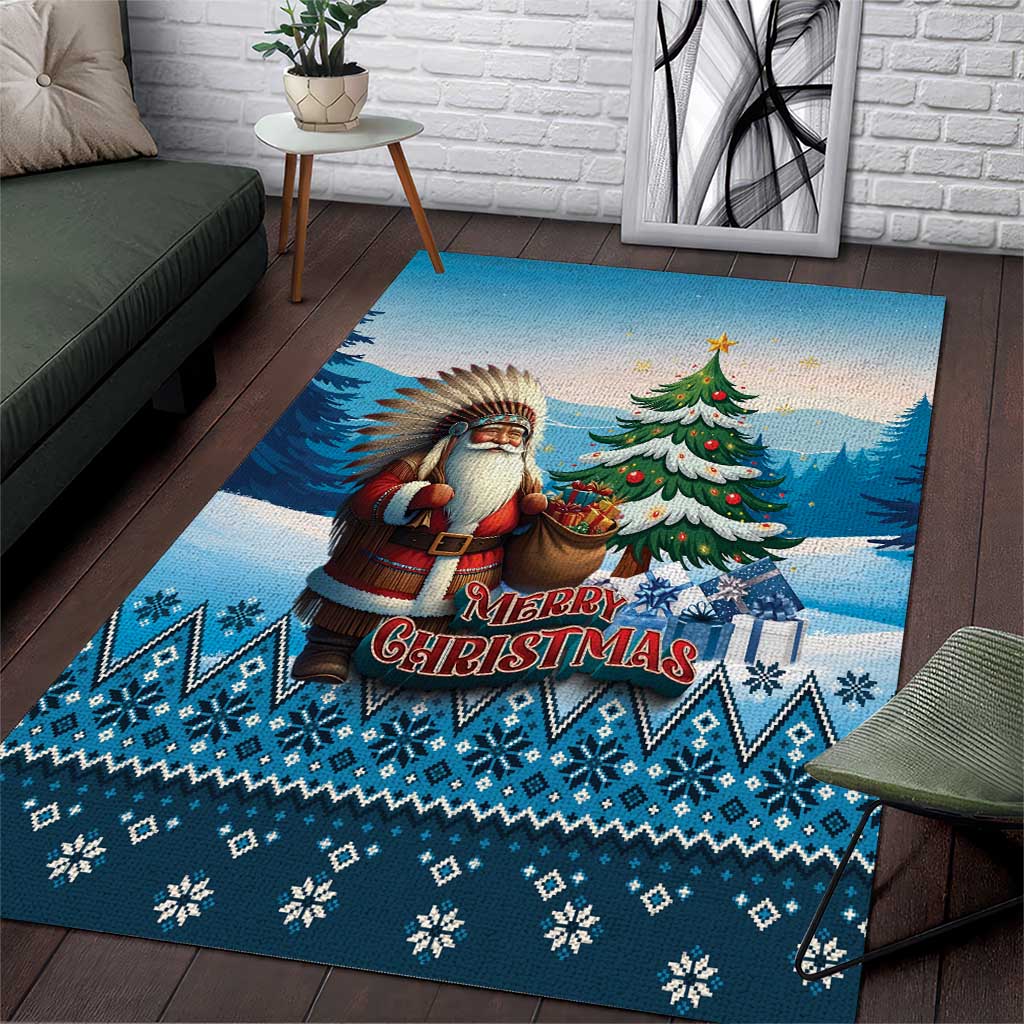 Native American Santa Claus Area Rug Merry Christmas - Wonder Print Shop