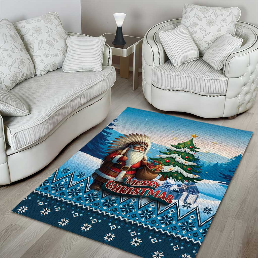 Native American Santa Claus Area Rug Merry Christmas - Wonder Print Shop