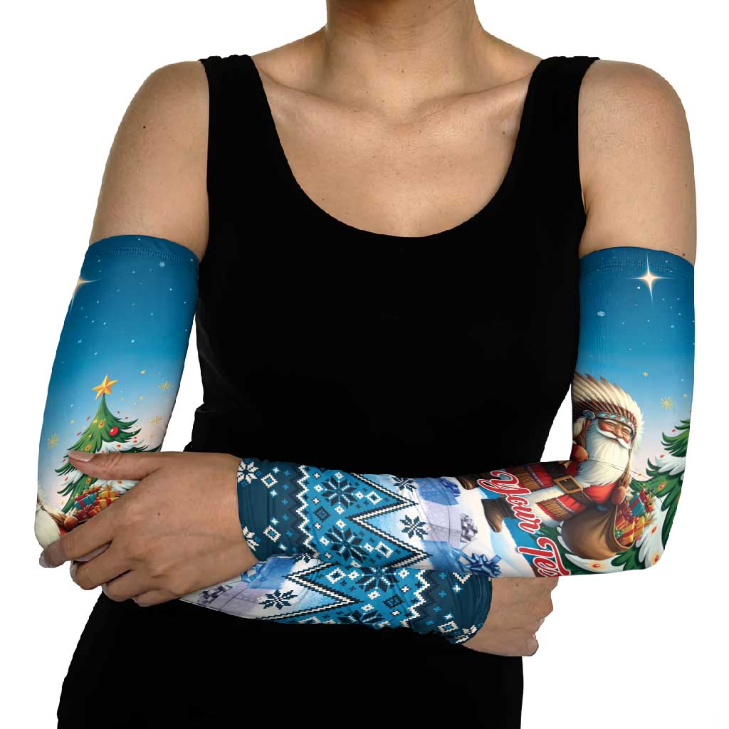 Personalized Native American Santa Claus Arm Sleeves Merry Christmas - Wonder Print Shop