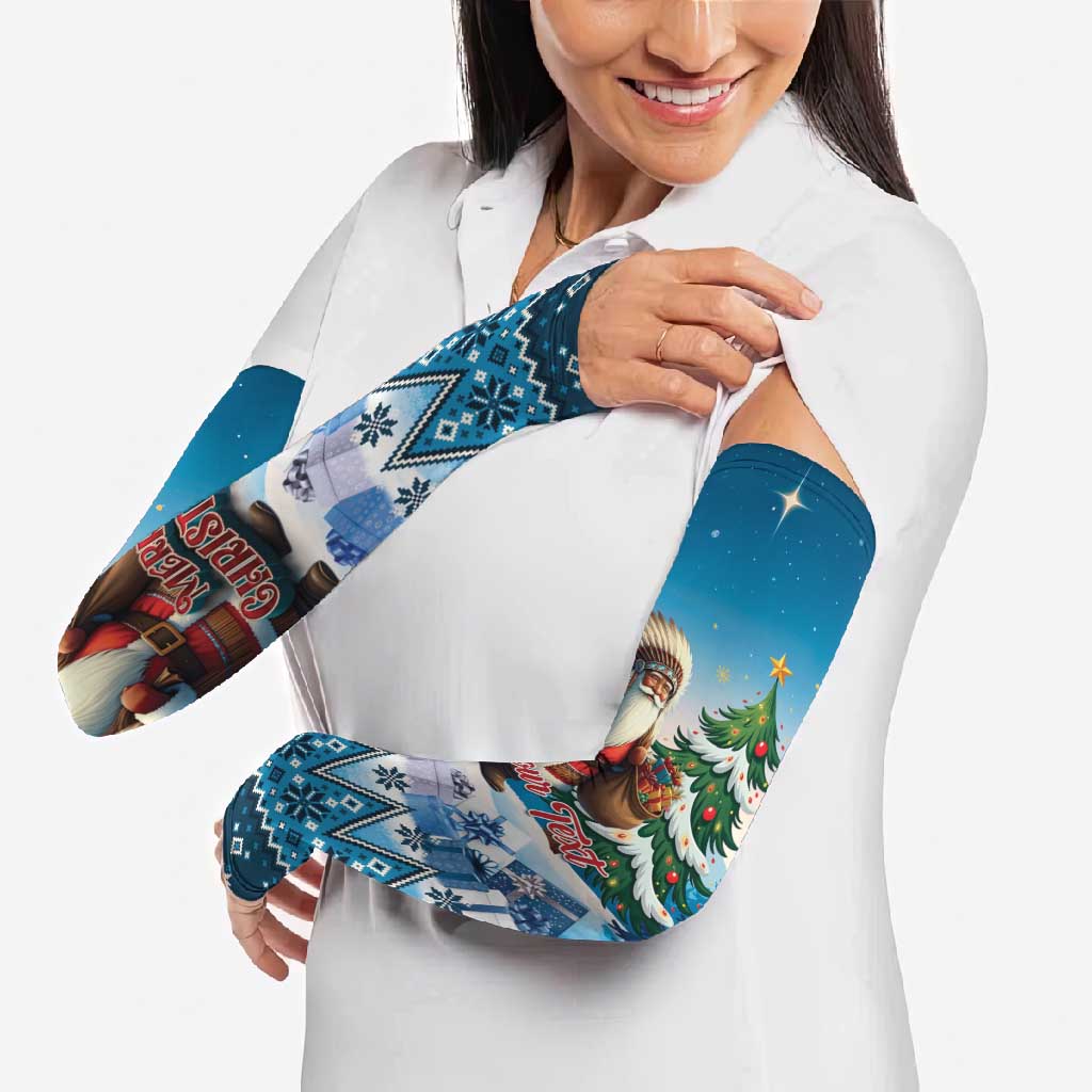 Personalized Native American Santa Claus Arm Sleeves Merry Christmas - Wonder Print Shop