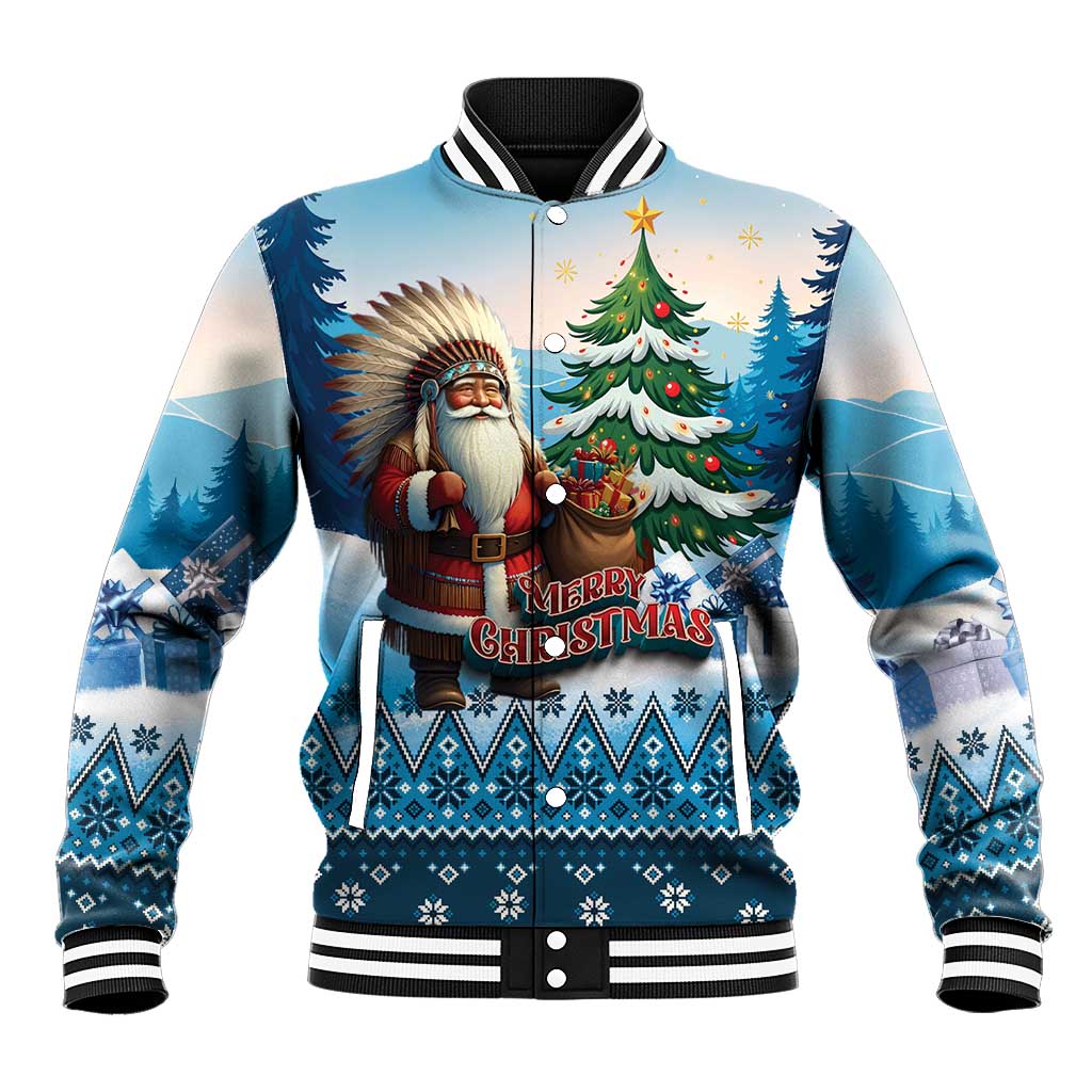 Personalized Native American Santa Claus Baseball Jacket Merry Christmas - Wonder Print Shop